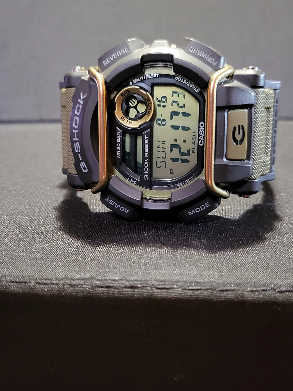 Casio G-Shock GD-400 Digital Sport Watch - Olive Green & Gold